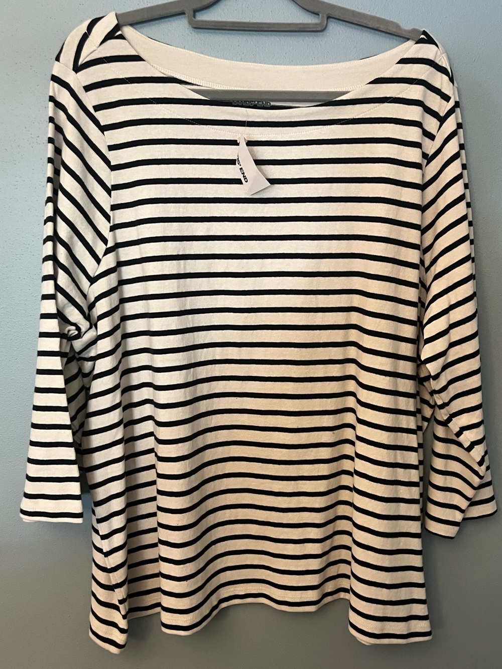 NWT Lands' End Striped 3/4 Sleeve Tee